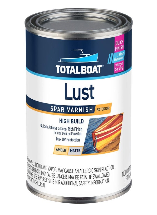 TotalBoat Lust Marine Varnish, High Gloss and Matte Finish for Wood, Boats, Outdoor Furniture (Matte, Pint) - Image 1